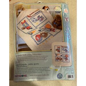 Dimensions LITTLE SPORTS Quilt Stamped Cross Stitch Kit